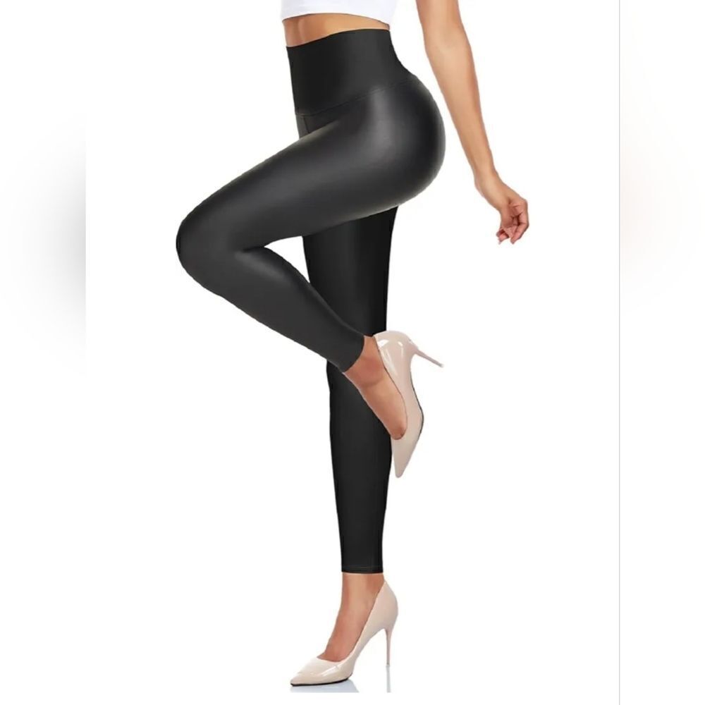 Sarah Johnson high rise faux leather leggings